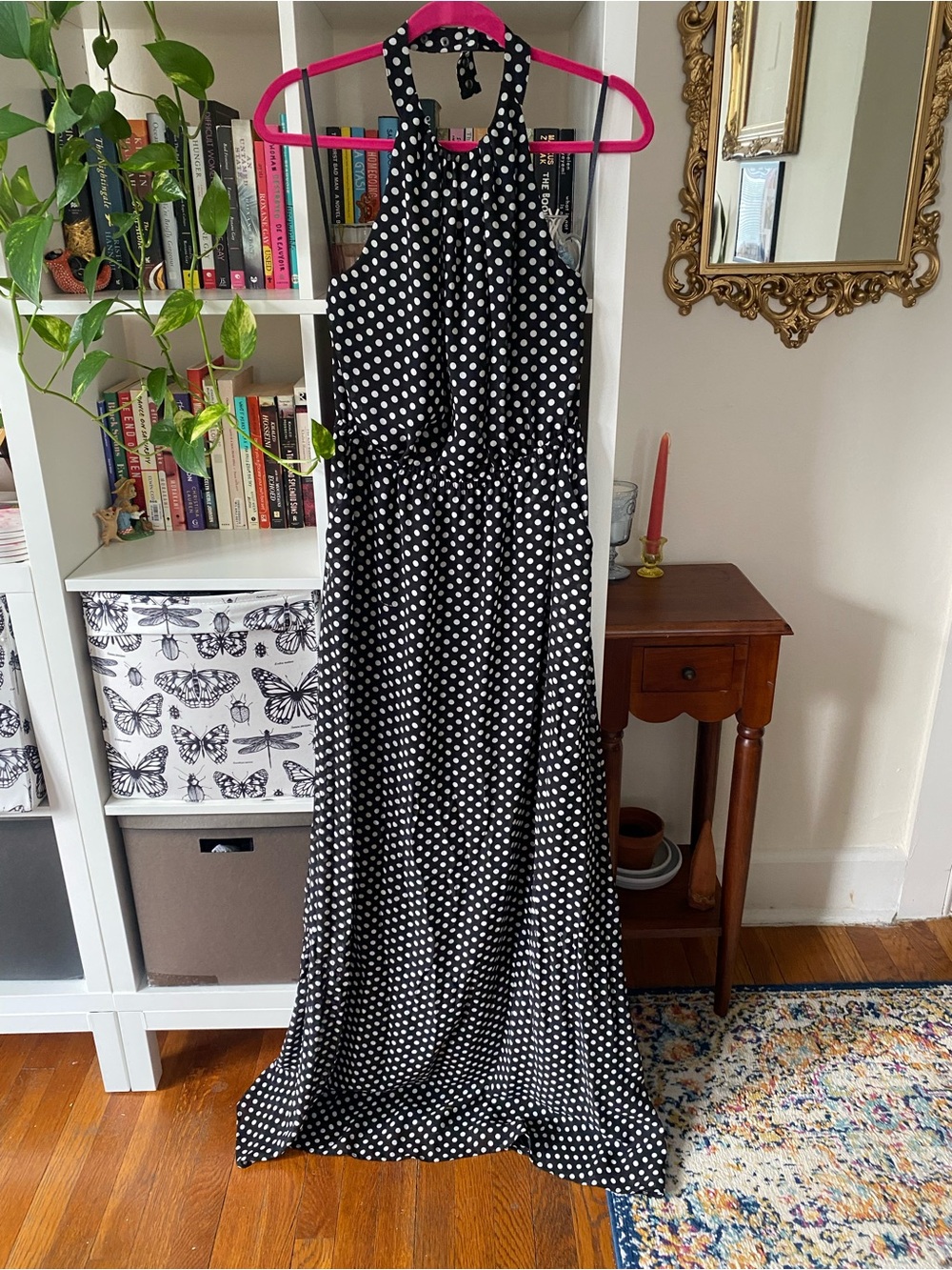 Jessica Simpson Polka Dot Halter Maxi Dress